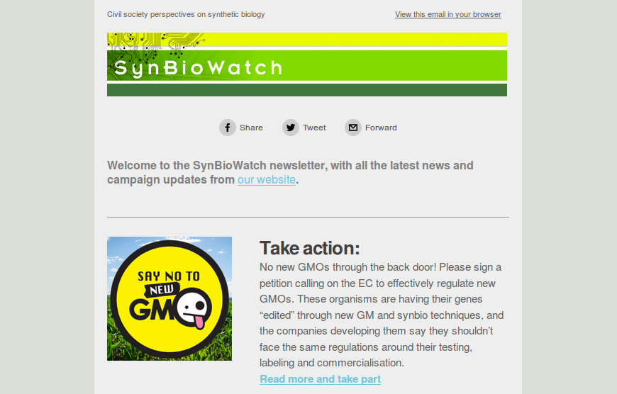 Read SynBioWatch’s 2nd newsletter!